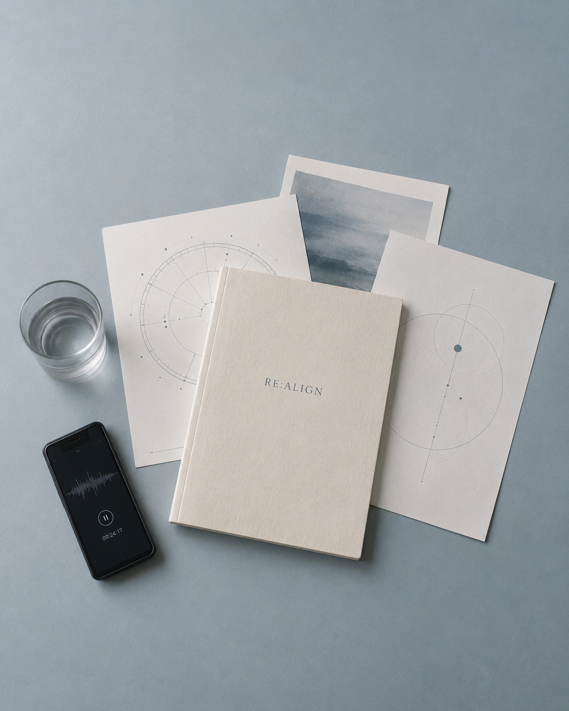 Cuaderno RE:ALIGN, materiales de la carta y grabación de un encuentro